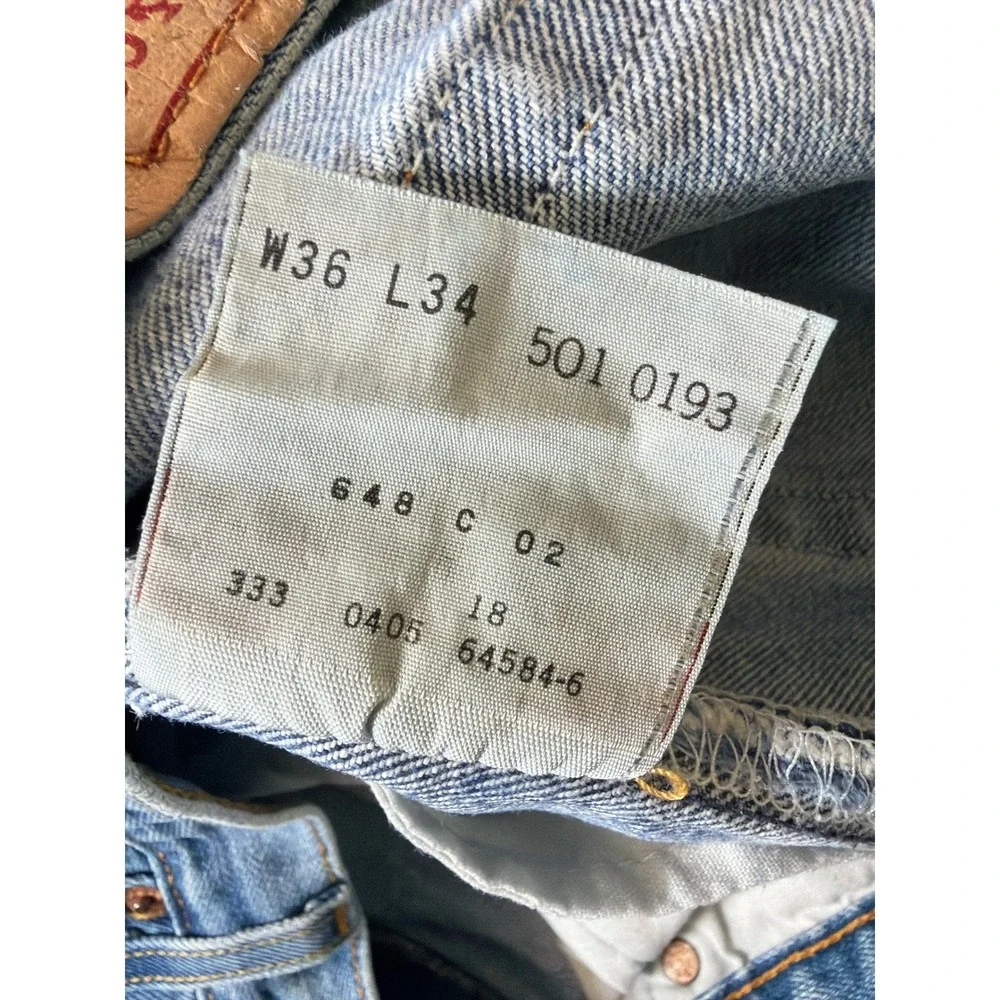 Levi's‎ 501 Original Fit Jeans Mens 36x34 Button Fly Blue Denim